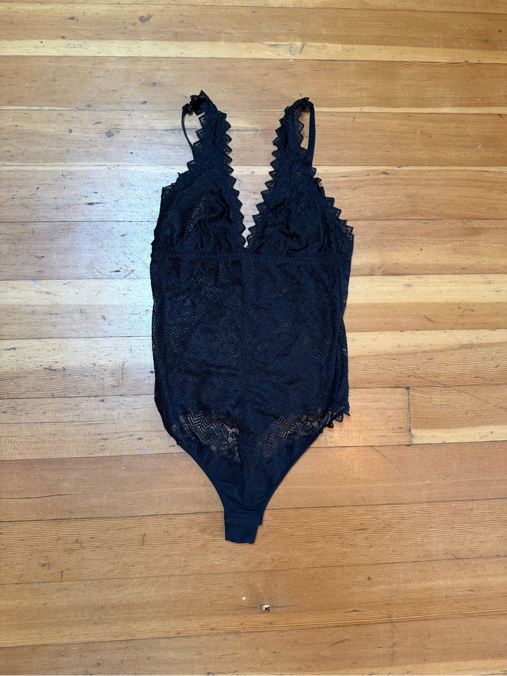 Cosabella Floral Black Lace Thong Bodysuit Size Small